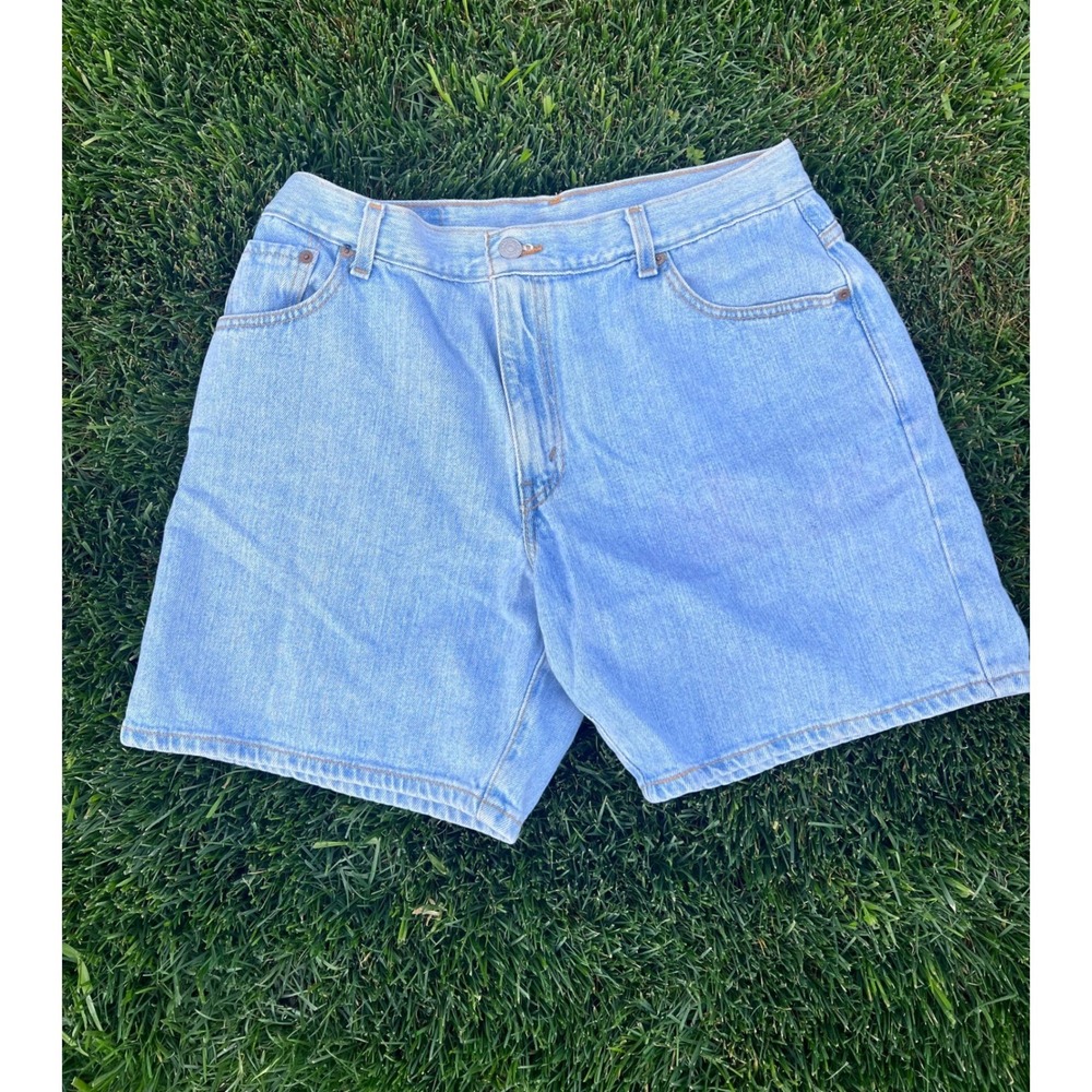 Levis Vintage High Waisted Denim Shorts Light Wash 100% Cotton Size 14 MIS
